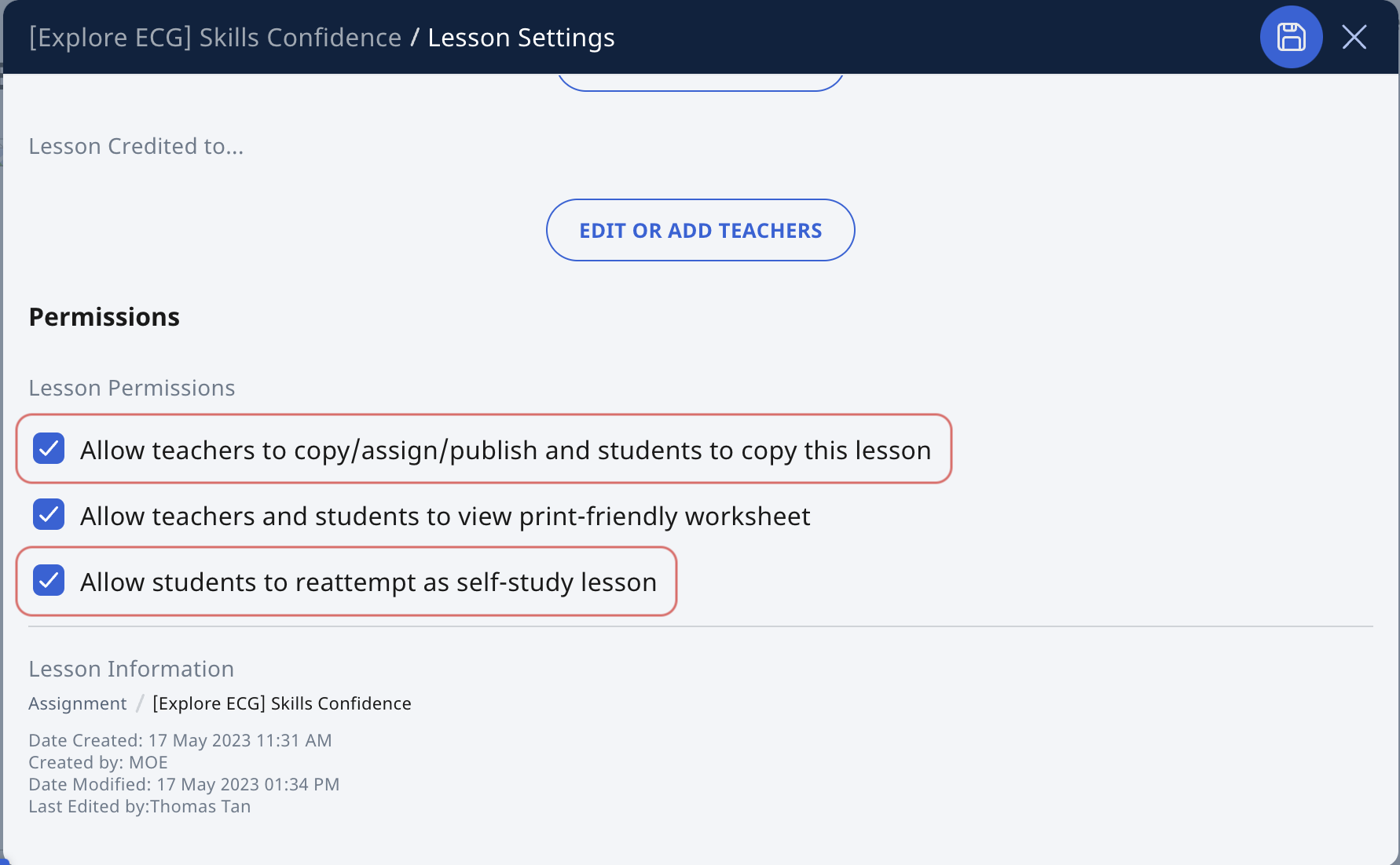 Allow Students to Copy Assignments
