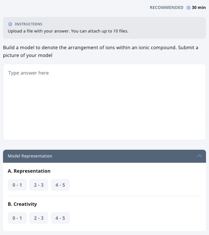 Attempt a Question with Rubrics