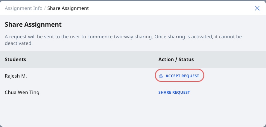 Accept a Share Request