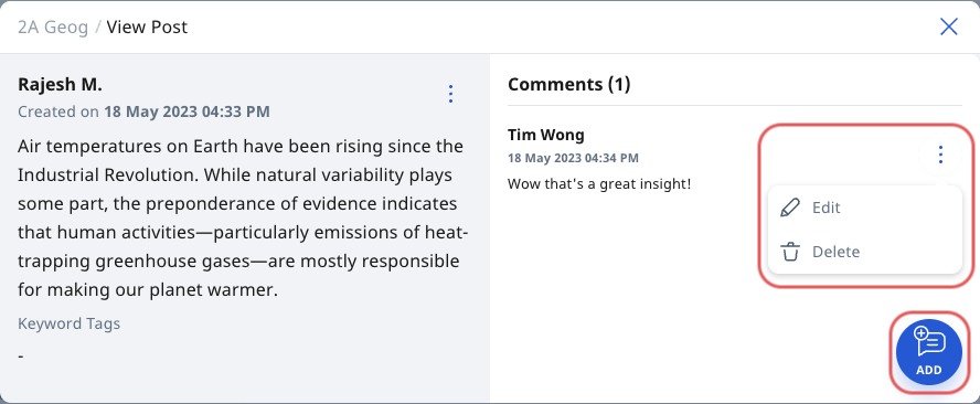 Comment in the Forum