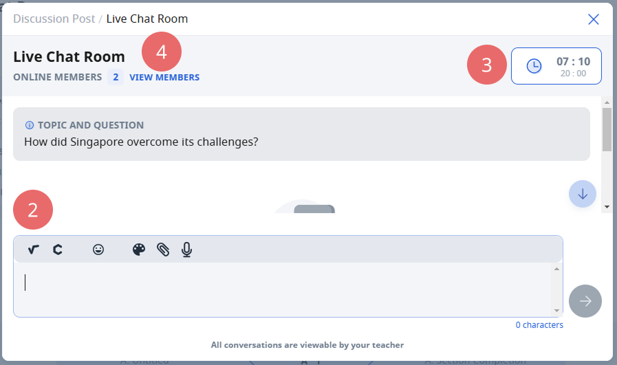Posting in a live chat