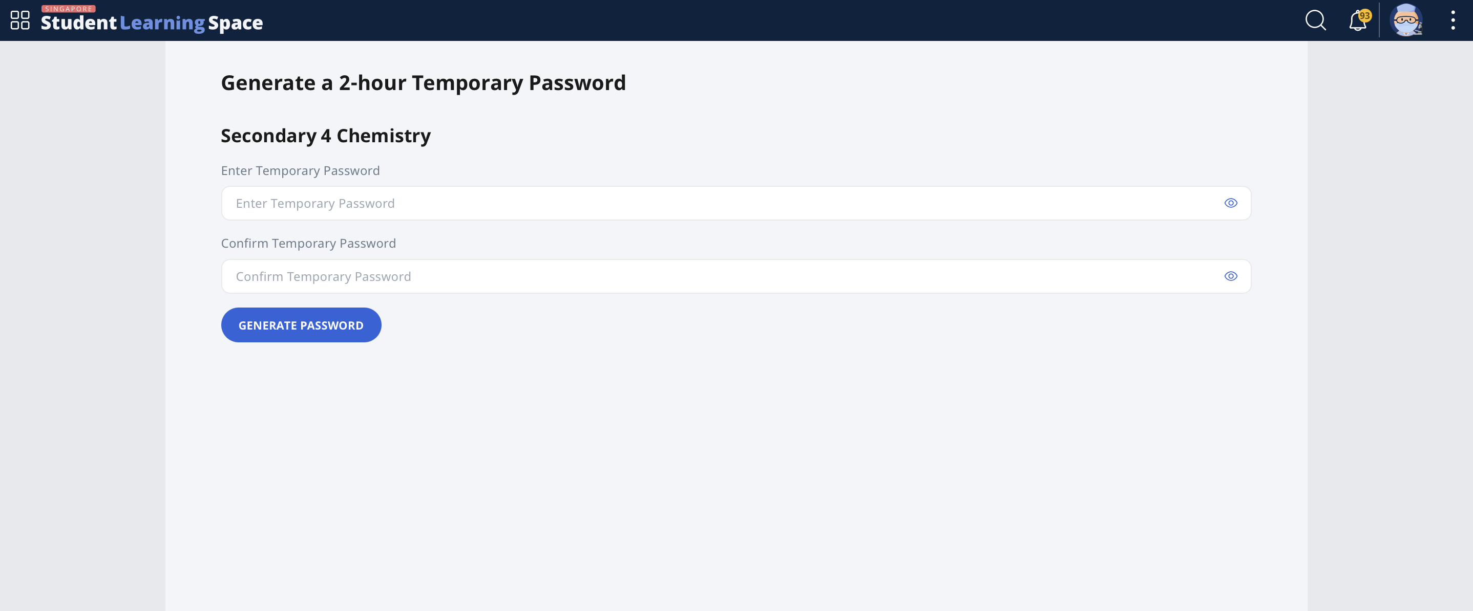 Generate Two-Hour Temporary Password for Students