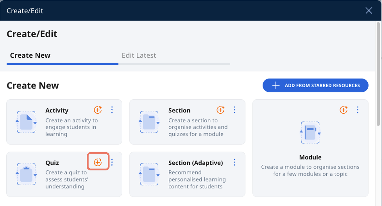 Create New Quiz with Authoring Copilot