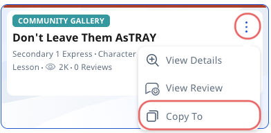 Assign Community Gallery Lessons