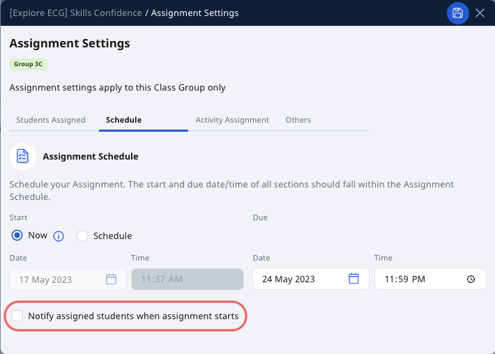 Schedule Assignments