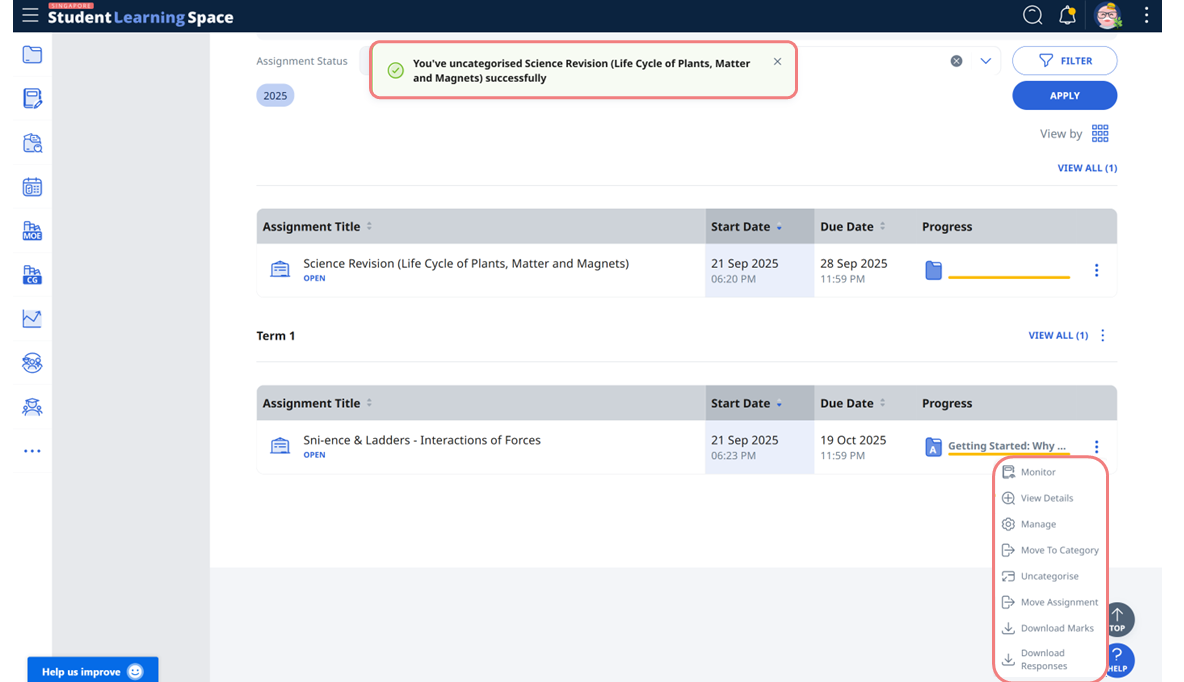 Add Assignments to Class Group