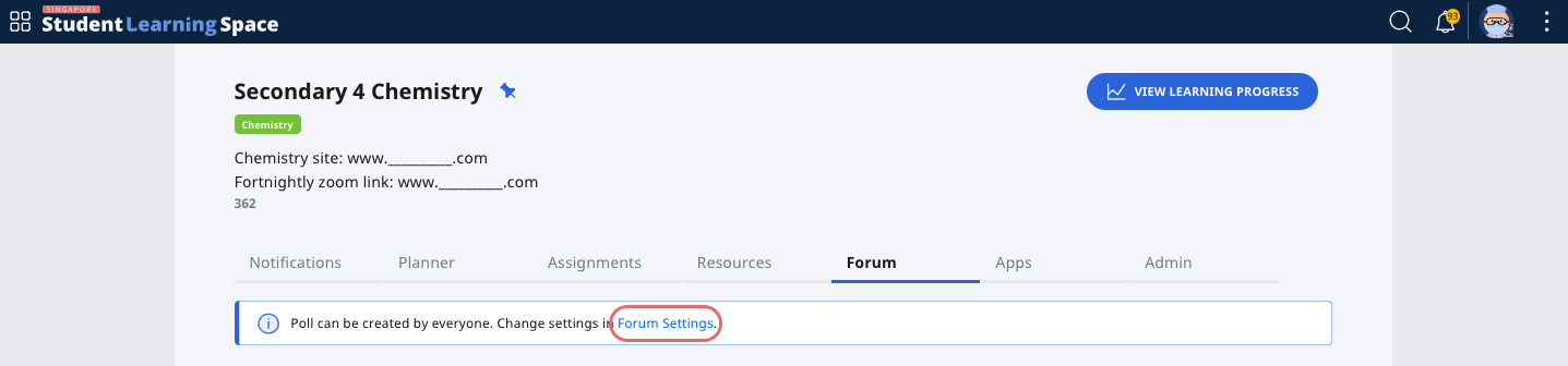 Change Forum Settings