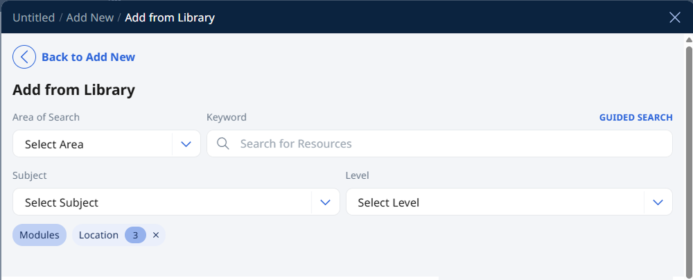 Add Existing Activities from Resources