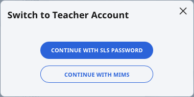 Switch to Student Account
