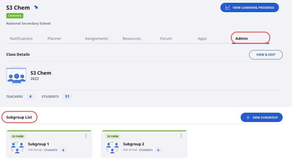 View Subgroups