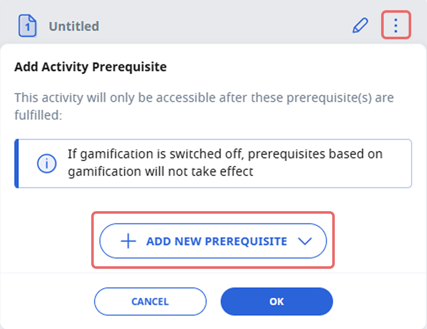 Add Activity, Quiz or Section Prerequisites
