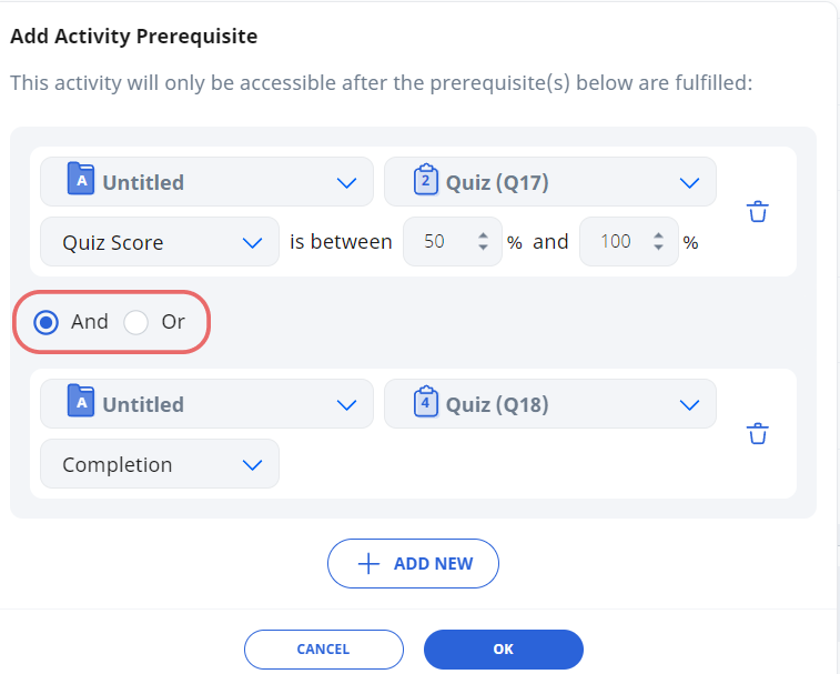 Add Section Prerequisites