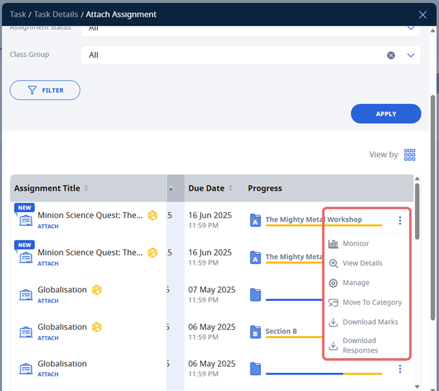 Add Attachments to Tasks or Events