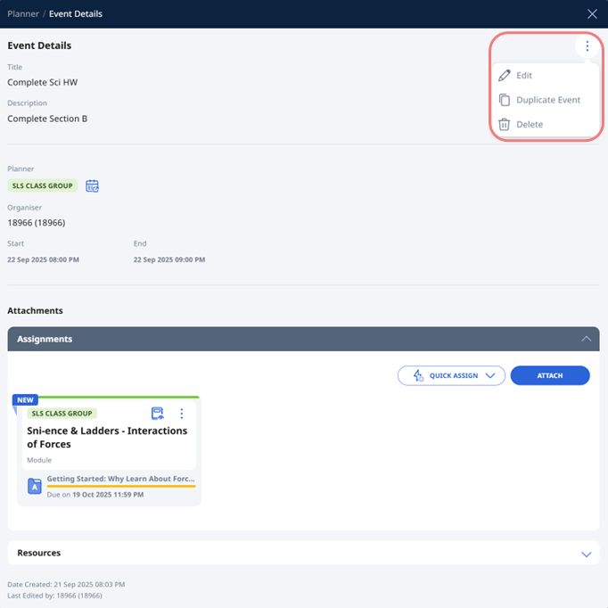 Create a New Task or Event