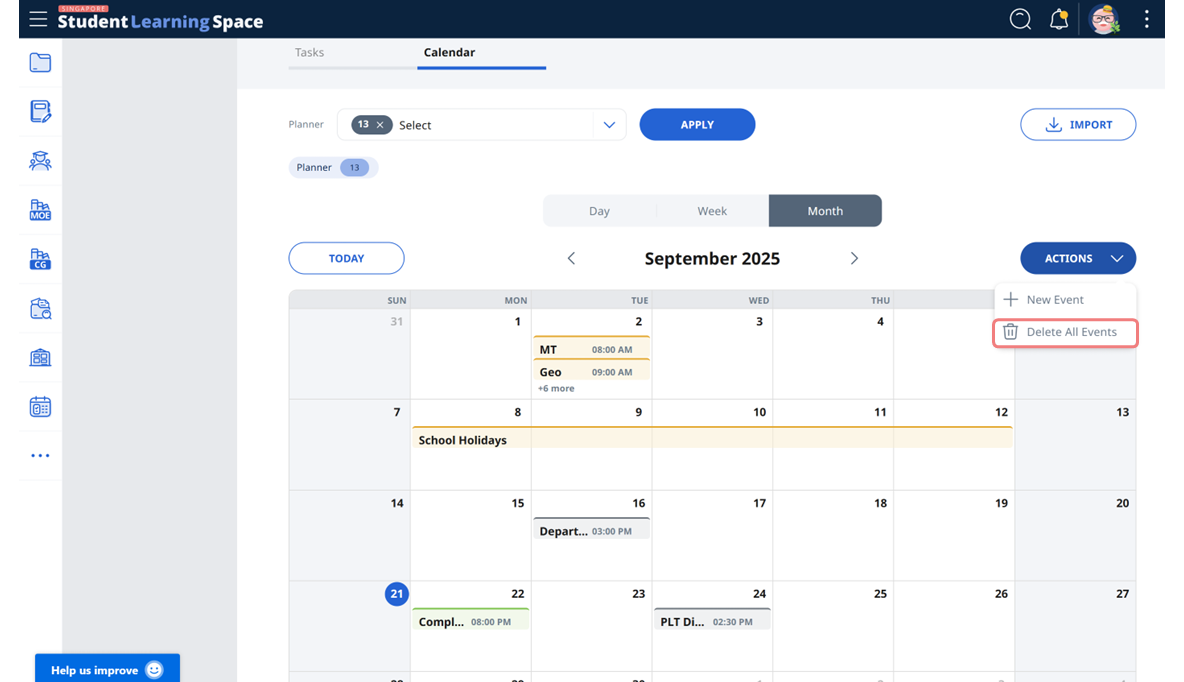 Create a New Task or Event