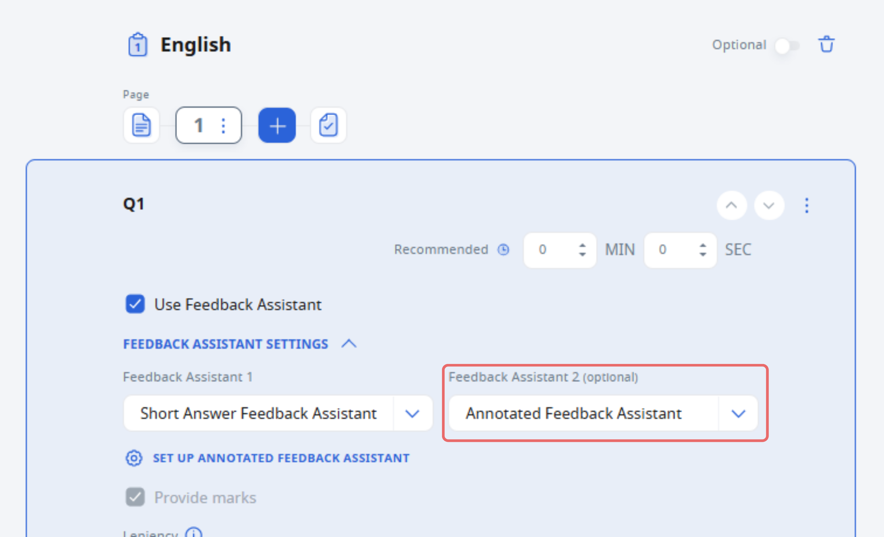 Add Short Answer Feedback Assistant
