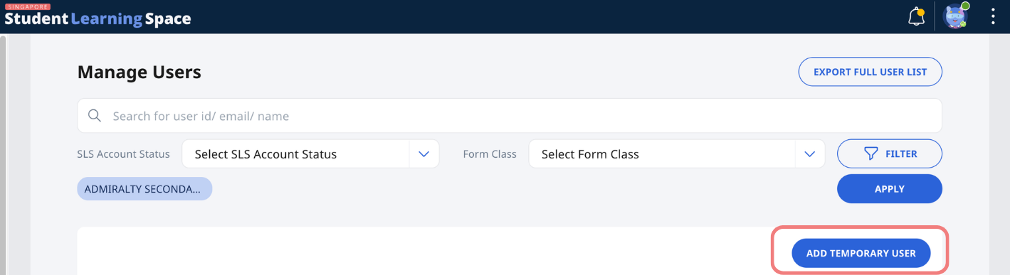 Add Temporary User
